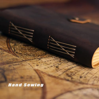 Genuine Leather Prayer Journal for Men – Handcrafted Crazy Horse Leather Notebook with Lined Kraft Paper – Rustic Bible Journal – Christian Gifts for Men