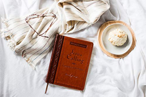 Jesus Calling, Large Text Brown Leathersoft, with Full Scriptures: Enjoying Peace in His Presence (A 365-Day Devotional)
