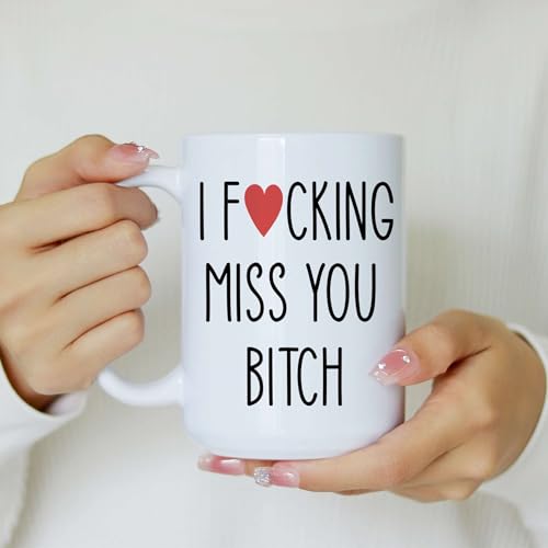 Personalized I Fcking Miss You Mug - Personalized Long Distance State To State 11Oz - Moving Away Cup - Bestie Birthday Gift - Custom Map State Distance Coffee Mug 15Oz (DISTANT-MAP-M1) - color: DISTANT-MAP-M1