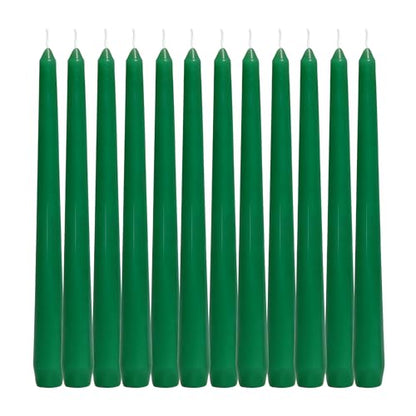 12 Pack Green Taper Candles丨Taper Candles 10 Inch Dripless丨Unscented & Smokeless Candlesticks Bulk丨7-8 Hours Long Burning Tall Candles丨Ideal for Christmas Weddings Parties Dinner - color: Green, size: 12 Pack Taper Candle