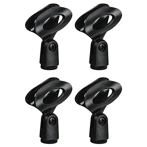 4-Pack Universal Microphone Clip Holder for Handheld Microphones