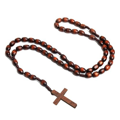 50 Pcs Wooden Cross Charm Cruz De Madera Pendant Bulk for DIY Craft Easter Party Favors Christian Baptism Rosary Jewelry Making