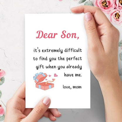Humorous Birthday Card for Son, Gag Birthday Gift from Mom, Funny Bday Card for grown up son, Graduation Card, Celebration Card - color: 3-23