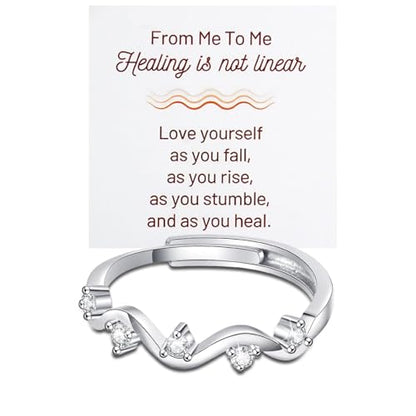 To My Daughter Ring from Mom 925 Sterling Silver Cross Ring Pray on/over/through It Rings Adjustable Anxiety Relief Rings Inspirational Cheer up Birthday Gifts for Daughter - color: A3:daughter ring