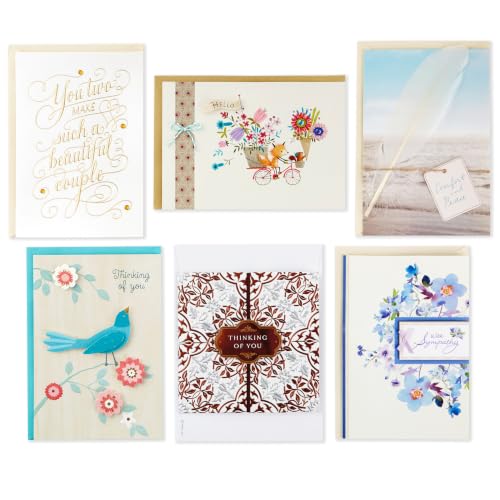Hallmark All Occasion Cards, Assorted 24-Pack with Organizer Box (Floral) - size: 4 Sets