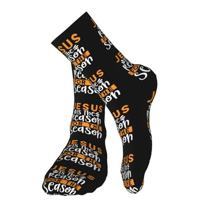 Happy New Year 2024 Unisex Sports Socks - Winter Casual Dress Fashion Socks - color: Jesus is the Reason for the Christmas Season1