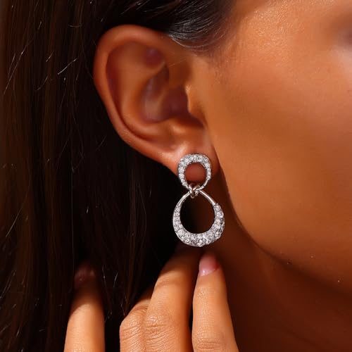 18K Gold Plated Hoop Earrings for Women, NICKEL-FREE & HYPOALLERGENIC, Timeless Jewelry Gift - color: Silver