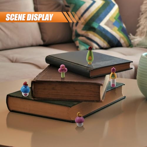 Craedli 5PCS Mini Resin House Car Dashboard Decorations, Mushroom Ornaments - size: 5PCS