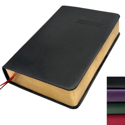 Thick Leather Journal Notebook Blank Premium Papers Writing Notebook with Golden Rim 440 Pages(220 Sheets) Travel Diary Ideal Gift for Anniversary Birthday Mothers Day (Black)