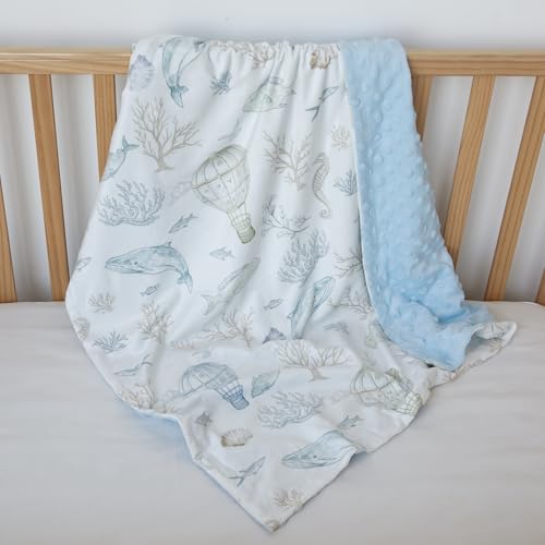 Fleece Baby Blankets for Girls & Boys, Infant Toddler Blanket - color: Light Blue Whale