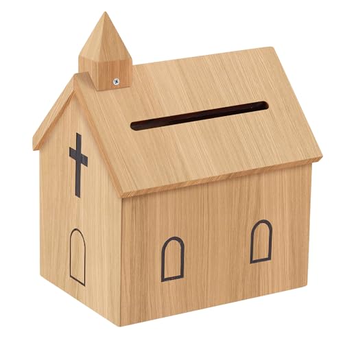 Offering Boxes for Church - Prayer Request Box, Wood Church Offering Collection Tithing Donation Fundraising Box 9.1 x 6.7 x 11.8 in