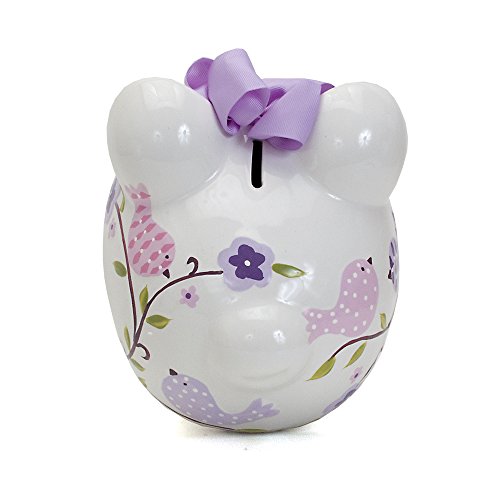 Child to Cherish Ceramic Piggy Bank for Girls, Paper Bird - color: Paper Bird