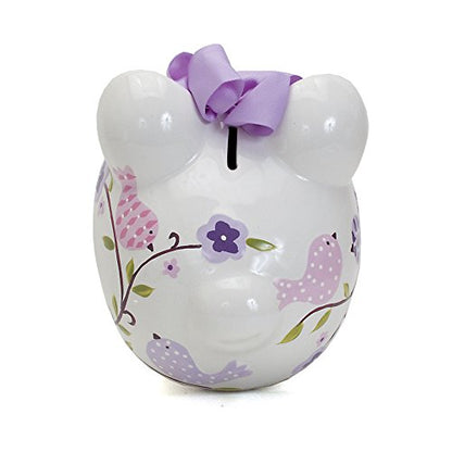 Child to Cherish Ceramic Piggy Bank for Girls, Paper Bird - color: Paper Bird
