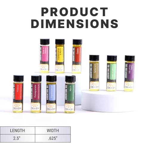 Anointing Oil for Prayers Full Assortment (Pack of 12) Frankincense/Myrrh, Rose of Sharon, Lily of the Valley, Myrrh, Spikenard, Pomegranate, Frankincense, Cassia, Cedar of Lebanon, Hyssop, and 2 Unscented Anointing Oils