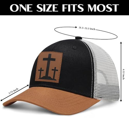 Christian Jesus Cross Hat American Flag Adjustable Faith Baseball Cap - Ideal Religious Gifts for Birthdays, Father's Day - color: Black-orange
