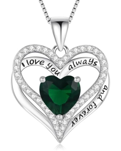 925 Silver Heart Love Necklace Women, Wife Anniversary Jewelry Gift for Her - color: Silver