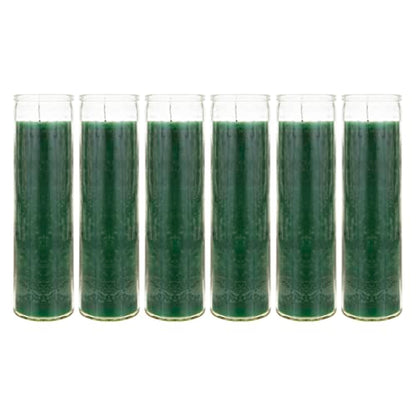 Mega Candles Unscented Devotional Vigil Prayer Wax Candle 6 Count 2" x 8" - color: Green, size: 6 Pieces