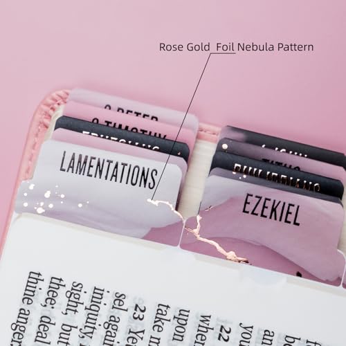 UPAFEXXI-Bible Tabs for Women and Men, 3D Gold Foil Embossed Lettering - color: Pink5