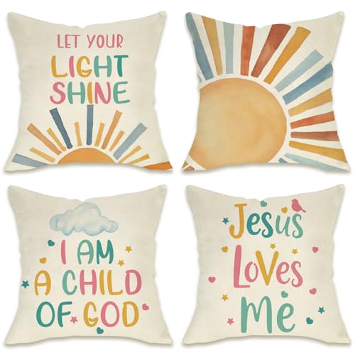 Fahrendom Inspirational Christian Decorative Throw Pillow Covers - color: Christian Quote