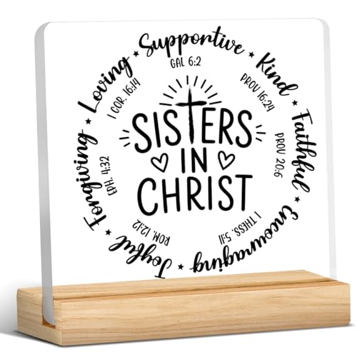 Secret Sister Gifts for Women Christian Acrylic Desk Sign - color: M60A02