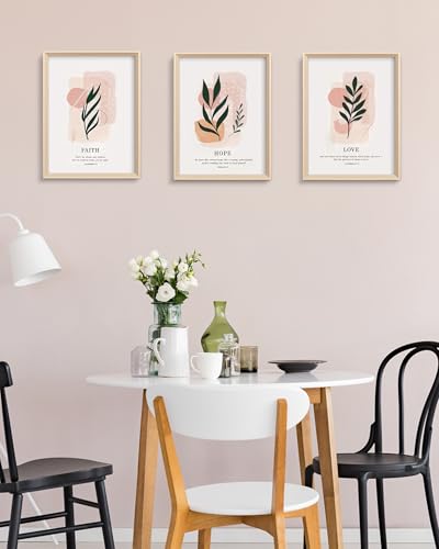 HesenDot Faith Hope Love Framed Wall Art,12x16IN High Wood Frame Design - color: High Frame Faith Hope Love