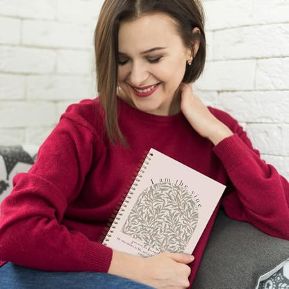 Vine Christian Spiral Notebooks, John 15:5 Bible Verse Journal, Religious Scripture Journals for Writing, Christian Gifts for Women Men, Bible Notebook for Note Taking, 5.5x8.3 Inch - color: white Bible Notebook-10