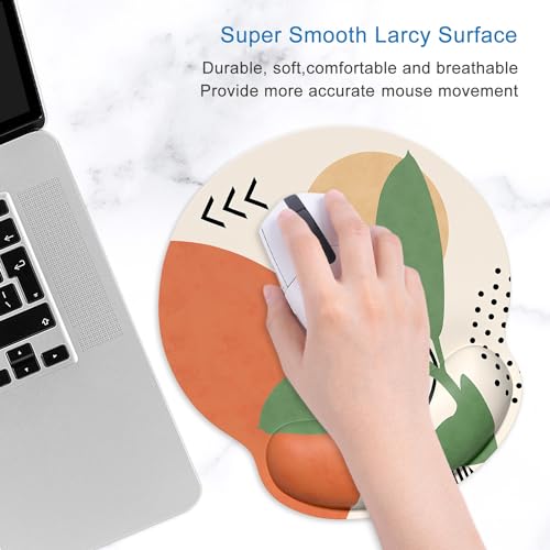 ITNRSIIET Ergonomic Mouse Pad with Wrist Support Wrist Rest Smooth Surface Non-Slip Rubber Base Comfortable Office Supplies Pain Relief, 9.8 x 9.1 inches, Modern Abstract Style - color: Modern Abstract Style