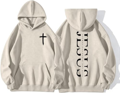 Boys Christian Jesus Hoodie Kids Faith Bible Verse Sweatshirt - color: Apricot, size: 13-14 Years