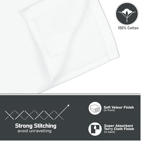 Monogrammed Fingertip Towels, Personalized Gift, 11 x 18 Inches - Set of 4 - Silver Script Embroidery - Extra Absorbent 100% Turkish Cotton- Soft Terry Velour- for Bathroom, Kitchen and Spa- W White - style: Initial W