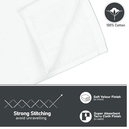 Monogrammed Fingertip Towels, Personalized Gift, 11 x 18 Inches - Set of 4 - Silver Script Embroidery - Extra Absorbent 100% Turkish Cotton- Soft Terry Velour- for Bathroom, Kitchen and Spa- W White - style: Initial W