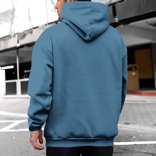 Christian Jesus Hoodies For Men Graphic Yahweh Hoodie Bible Verse God Sweatshirt Religious Faith Cotton Pullover Tops - color: Deep Blue, size: X-Large