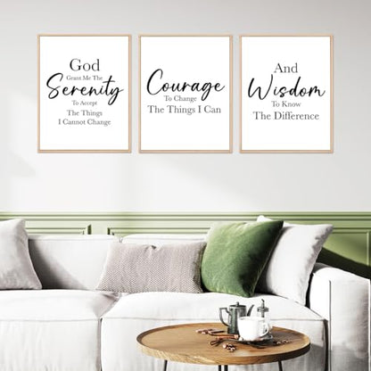 Ybqhd Unframed Serenity Prayer Wall Art Christian Scripture Prints Set of 3