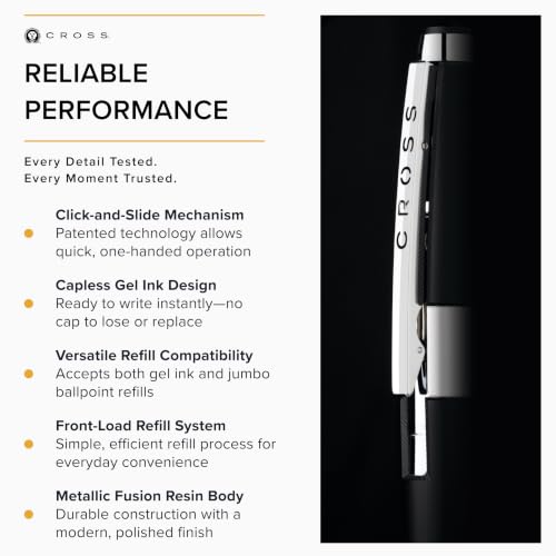 Cross Edge Jet Black Gel Rollerball Pen, Medium Point, Black Ink - color: Jet Black