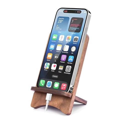 Solid Wood Phone Stand, Desktop Wooden Phone Stand, Simple Phone Holder, Compatible with All Phones (Walnut Wood) - color: Walnut wood