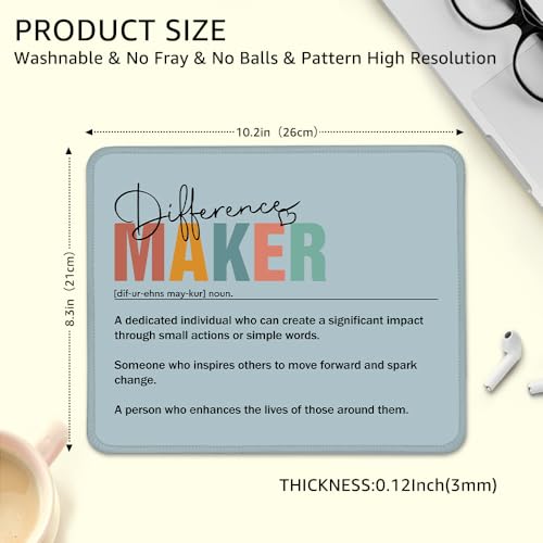 Difference Maker Definition Non-Slip Mouse Pad Gifts for Coworker - color: Multi-Grey