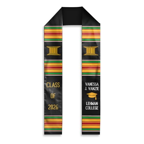 MDPrints Global Kente Graduation Sash 2026, Black Girl Magic Graduation Sash 2026, Class of 2026 Graduation Gift - color: Qh121 Kente1