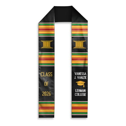 MDPrints Global Kente Graduation Sash 2026, Black Girl Magic Graduation Sash 2026, Class of 2026 Graduation Gift - color: Qh121 Kente1