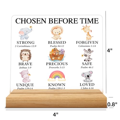 Baptism Gift Nursery Decor Bible Verse Acrylic Desk Sign - color: M60A17