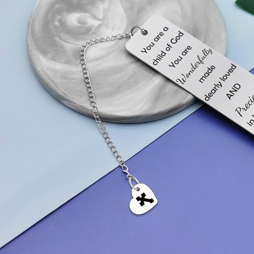 Baptism Gifts for Girl Boys Bookmarks Catholic Christening Gift First Communion Gifts for Girl Boy Inspirational Confirmation Bookmarks Christian Bookmark for Teens Kids Baby Shower Party Gift - color: Bible Verse Metal Bookmark 07