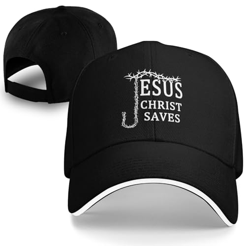 Jesus Hat for Men, Snapback Christian Hats for Women, Outdoor Religious Cap Adjustable Christian Baseball Caps - color: Jesus Christ Saves