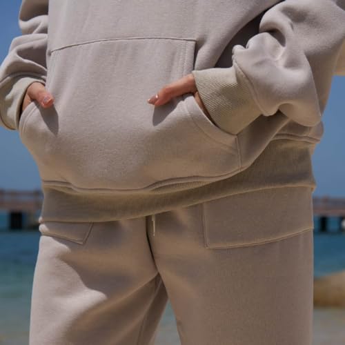 Women Men Hoodies Oversized Fleece Sweatshirt Fashion Clothing Fall Christian Sweaters Ties - color: Beige, size: Small