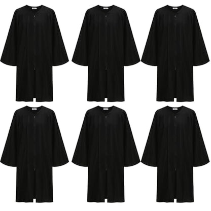 Populus 6-Pack Unisex Adult Matte Choir Robes for Church, Graduation Gowns - color: Black, size: Size 57