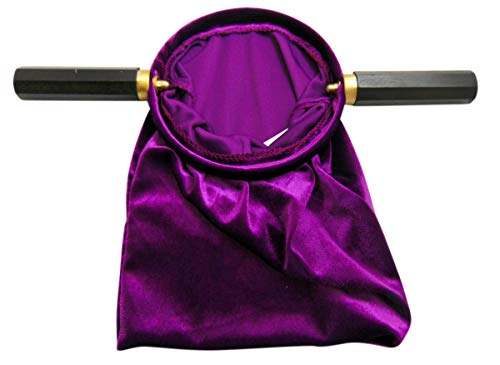 Velveteen Purple Violet Church Religious Offering Bag Pouch, Set of 2