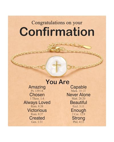 PINKDODO Cute Cross Bracelet for Teen Girls Confirmation Baptism Christian Religious Easter Jewelry Gifts for Daughter Granddaughter Niece