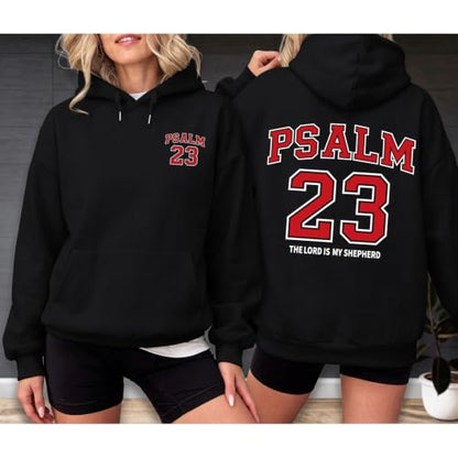 Christian Hoodies for Women Psalm 23 Sweatshirt Jesus Faith Hoodies Religious Bible Verse Graphic Hoodie Pullover - color: Black, size: Small