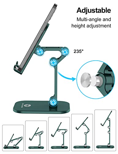OCYCLONE Phone Stand for Desk, Foldable Cell Phone Stand Holder, Green - color: Green