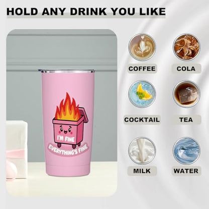 Funny Gifts for Women Men 20oz Tumbler with Lid and Straw - color: Multi 1367