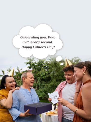 Stepdad Gifts from Daughter Son, Bonus Dad Fathers Day Glass Clock - color: Stepped Up Dad Gifts