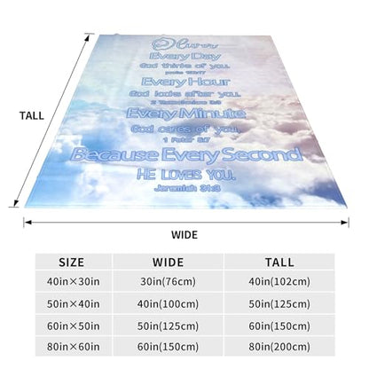 Custom Blanket Bible Verse Blanket with Inspirational Thoughts and Prayers Religious Throw Blanket Soft Lightweight Cozy Plush Warm Blankets for Women Men Christmas Birthday Christian Gifts - color: Design06