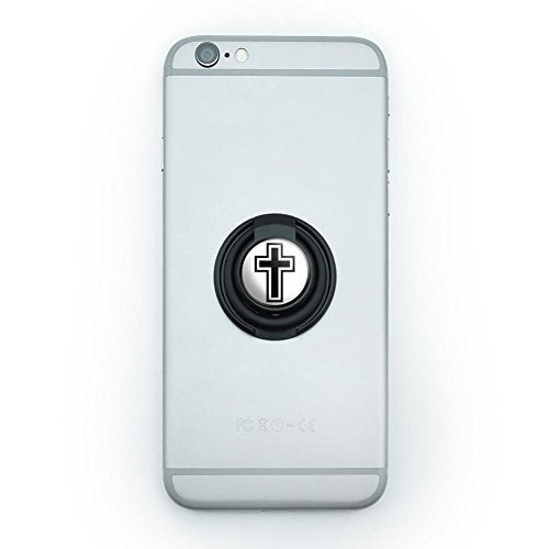 Mobile Smart Phone Finger Ring Grip Holder, Cross, Christian Religious - color: Cross - Christian Religious